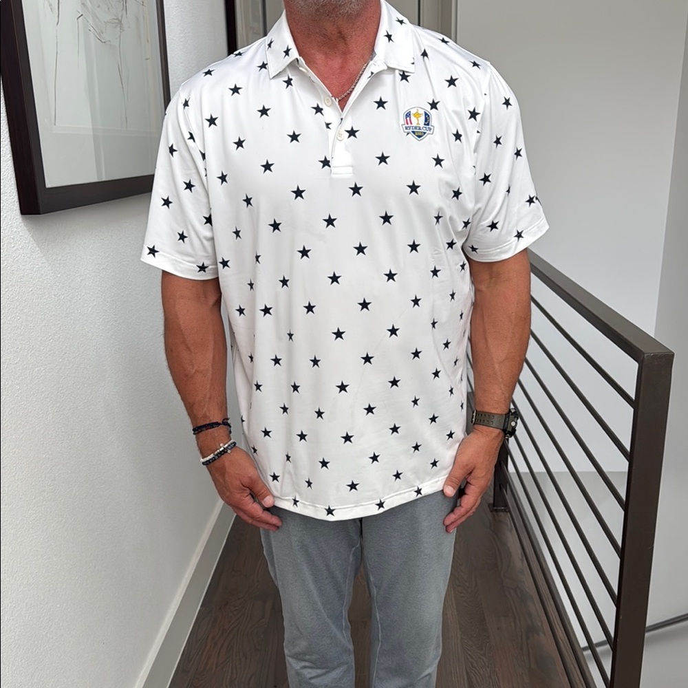 Puma White and Black Polo Shirt Classic Style